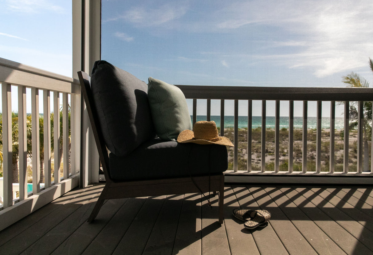 Laguna - Armless Club, No Welt - Canvas Flax / Gray