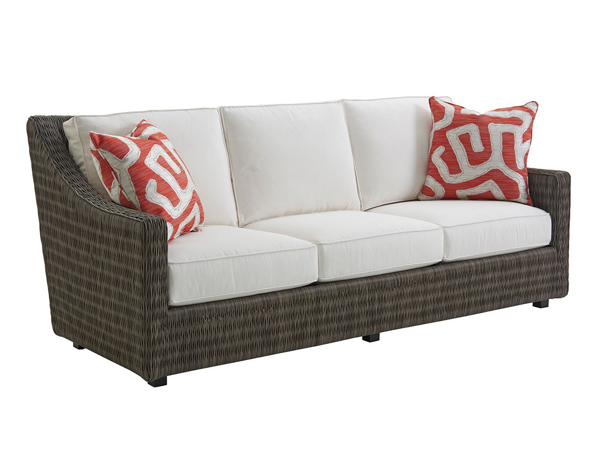 Cypress Point Ocean Terrace - Demi Sofa - Dark Gray / White