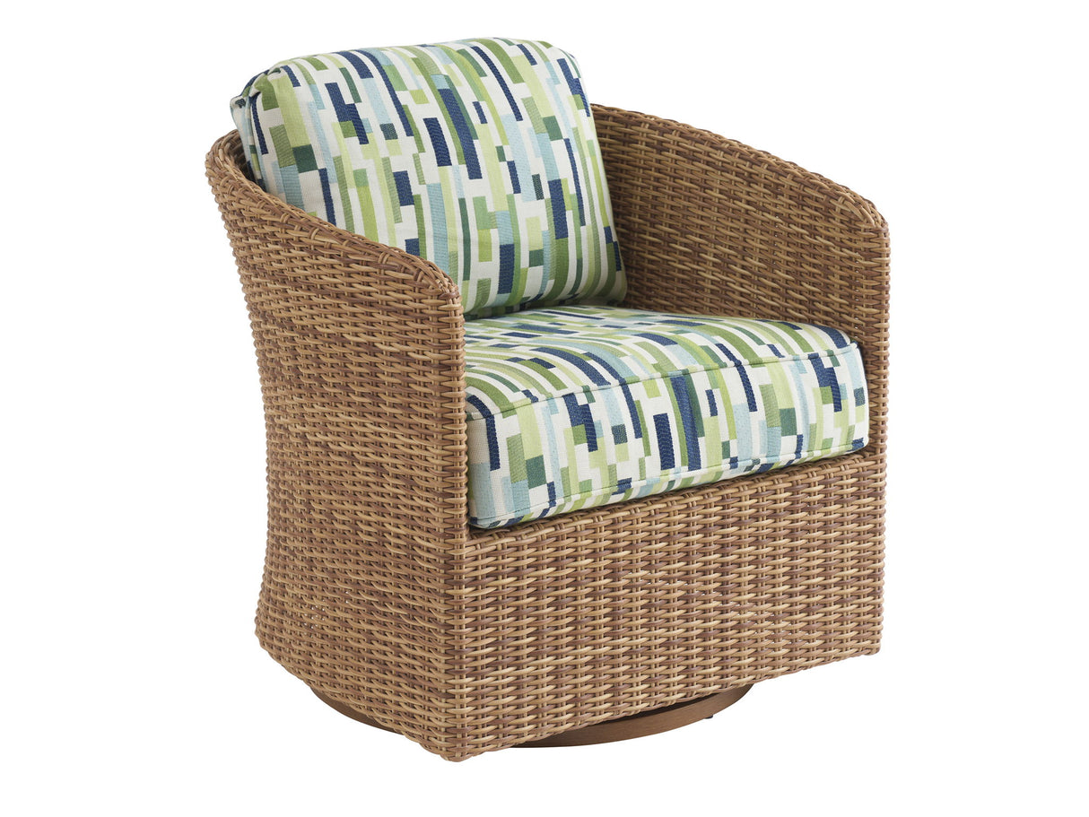 Palm Desert Poolside - Swivel Occassional Chair - Dark Brown / Green