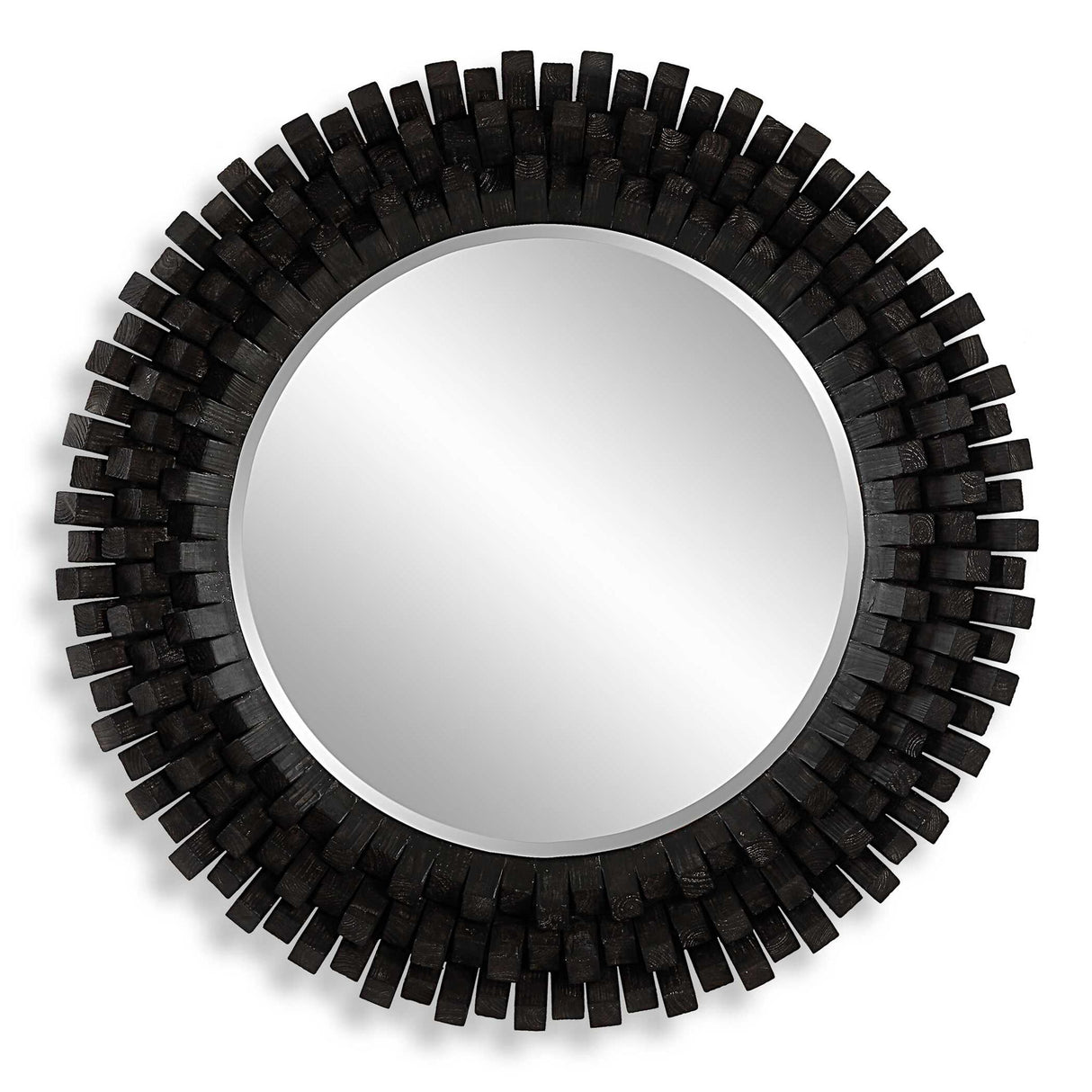 Circle Of Piers - Round Mirror - Black