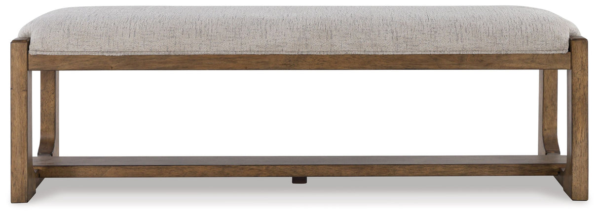 Cabalynn - Large Uph Dining Room Bench - Oatmeal / Light Brown