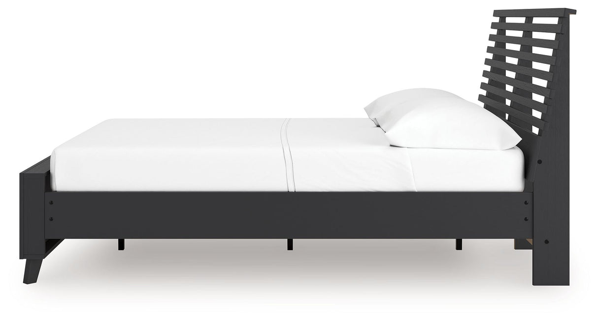 Danziar - Full Slat Panel Bed - Black