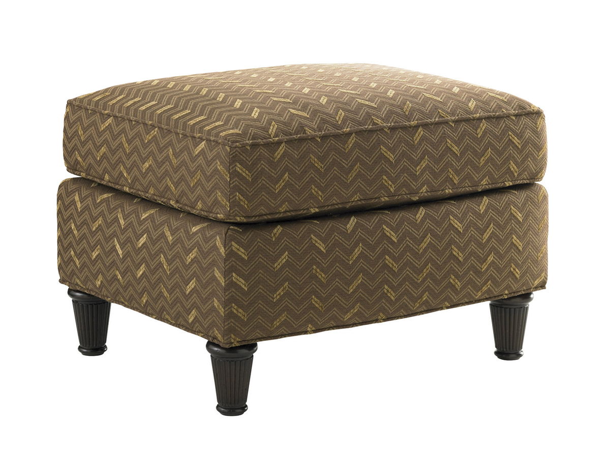 Tommy Bahama Upholstery - Bishop Ottoman - Dark Brown