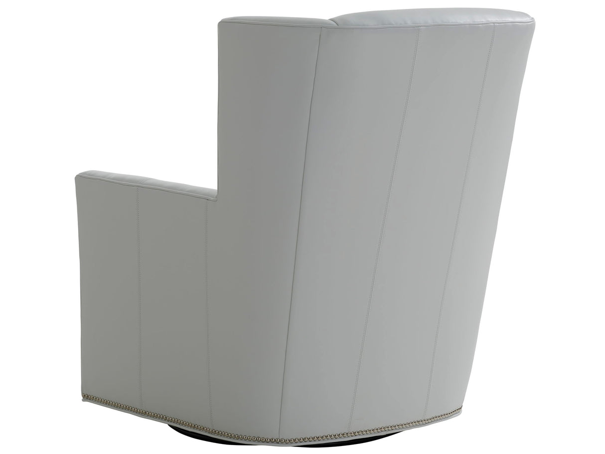 Lexington Leather - Finley Leather Swivel Chair - Gray