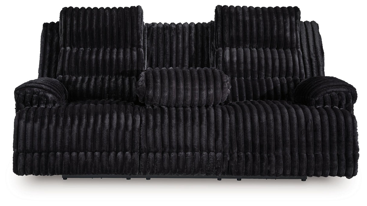 Rhine Falls - Reclining Power Sofa With Drop Down Table - Onyx