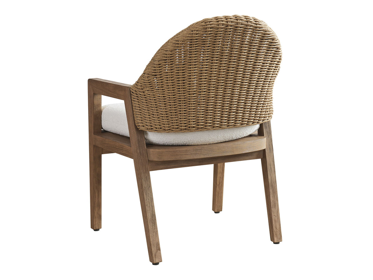 Isle Of Palms - Arm Dining Chair - Dark Brown / White