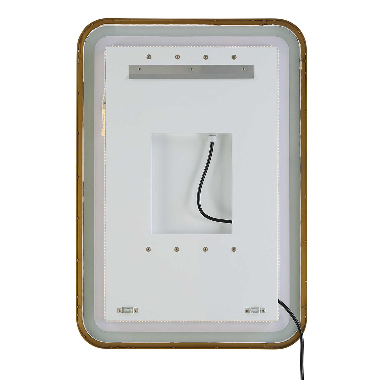 Crofton - Vanity Mirror - Gold & Pearl Silver