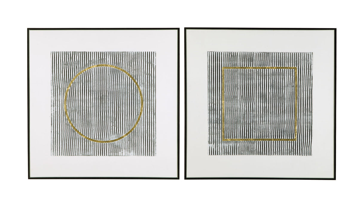 Graphite Canvas Art (Set of 2) - White