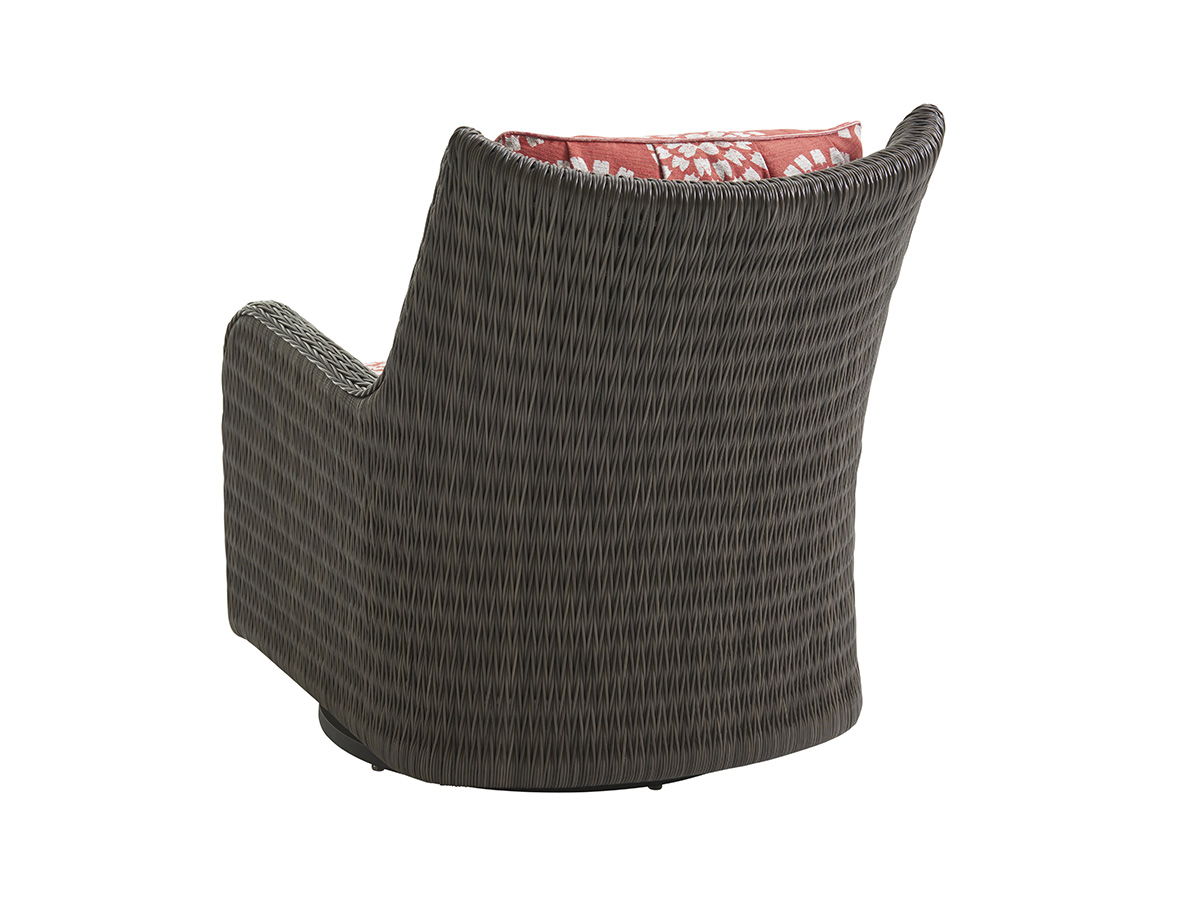 Cypress Point Ocean Terrace - Occasional Swivel Glider Chair - Dark Gray / Red