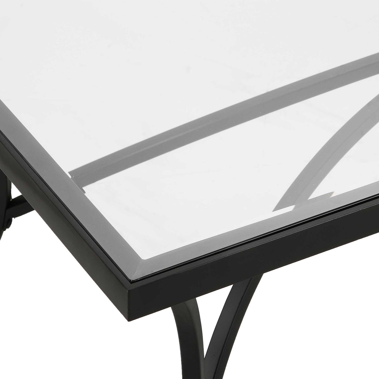 Alayna - Metal & Glass Coffee Table - Black