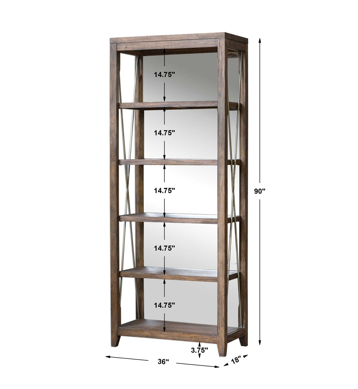 Delancey - Weathered Oak Etagere - Brown, Dark