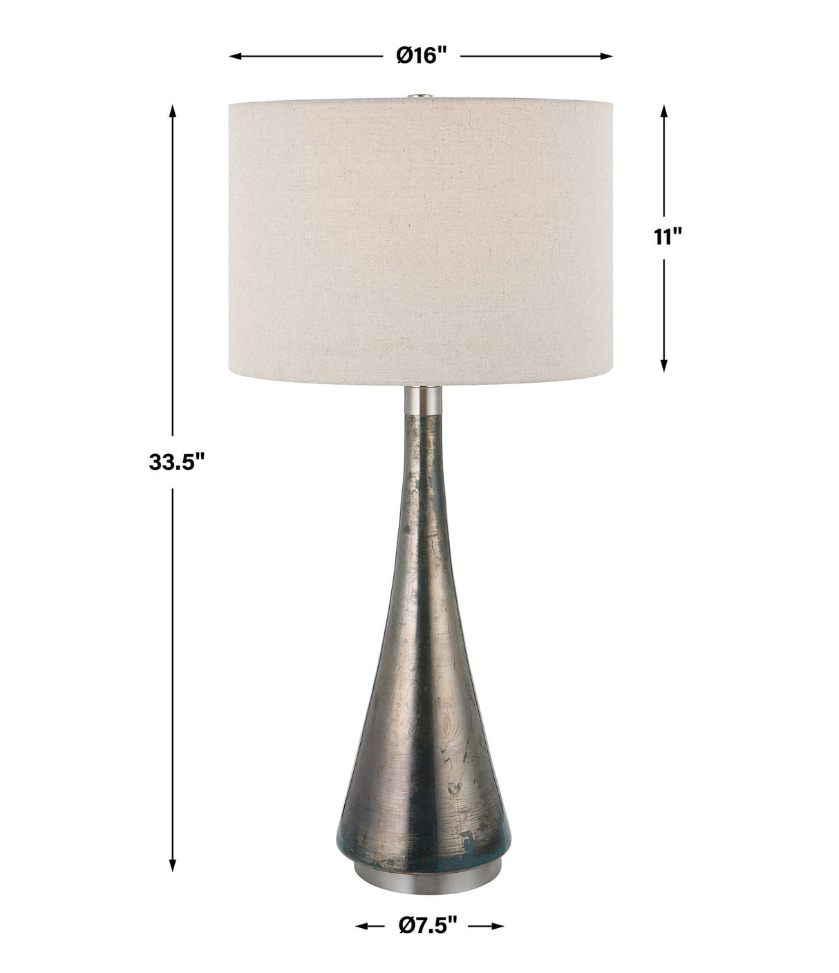 Contour - Metallic Glass Table Lamp - Gray, Dark