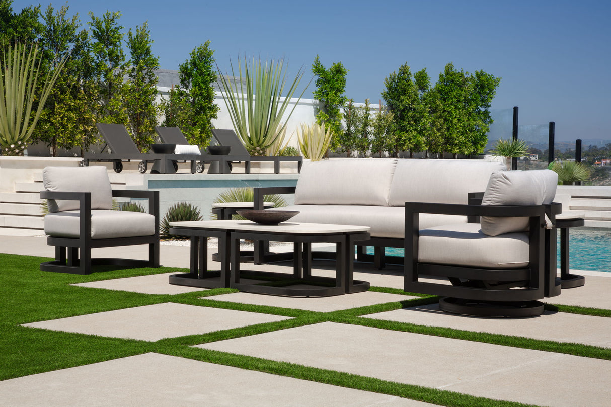 Malibu - Sofa - Black / White