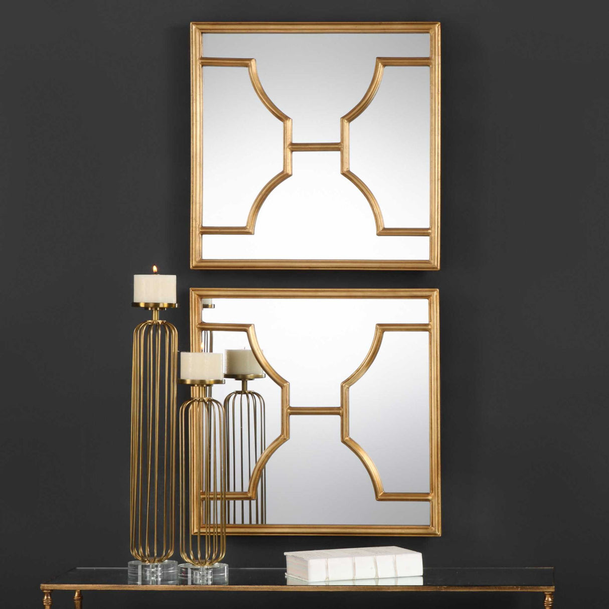Misa - Square Mirrors, Set Of 2 - Gold