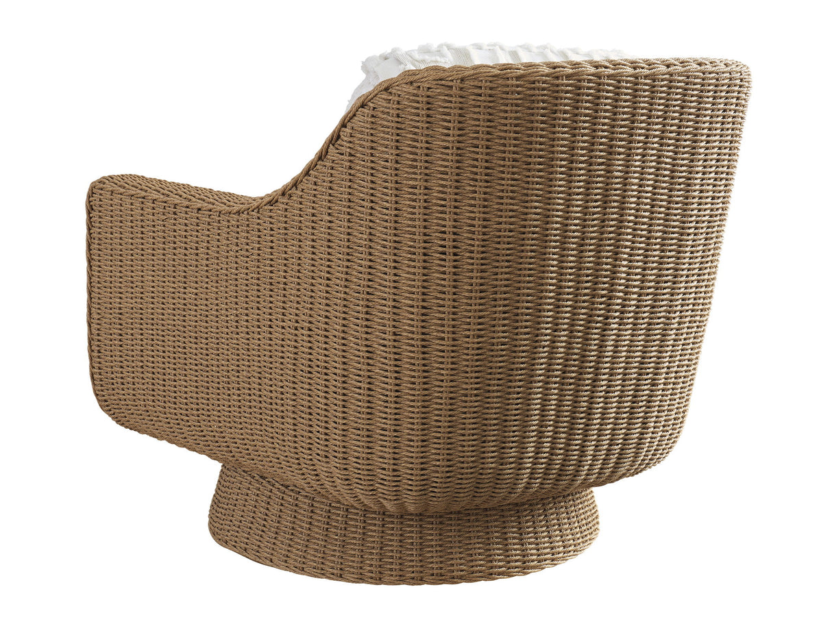 Isle Of Palms - Swivel Lounge Chair - Dark Brown / White