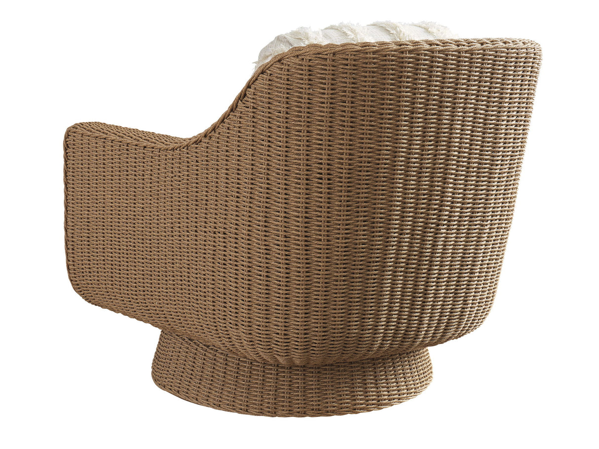 Isle Of Palms - Swivel Lounge Chair - Dark Brown / White