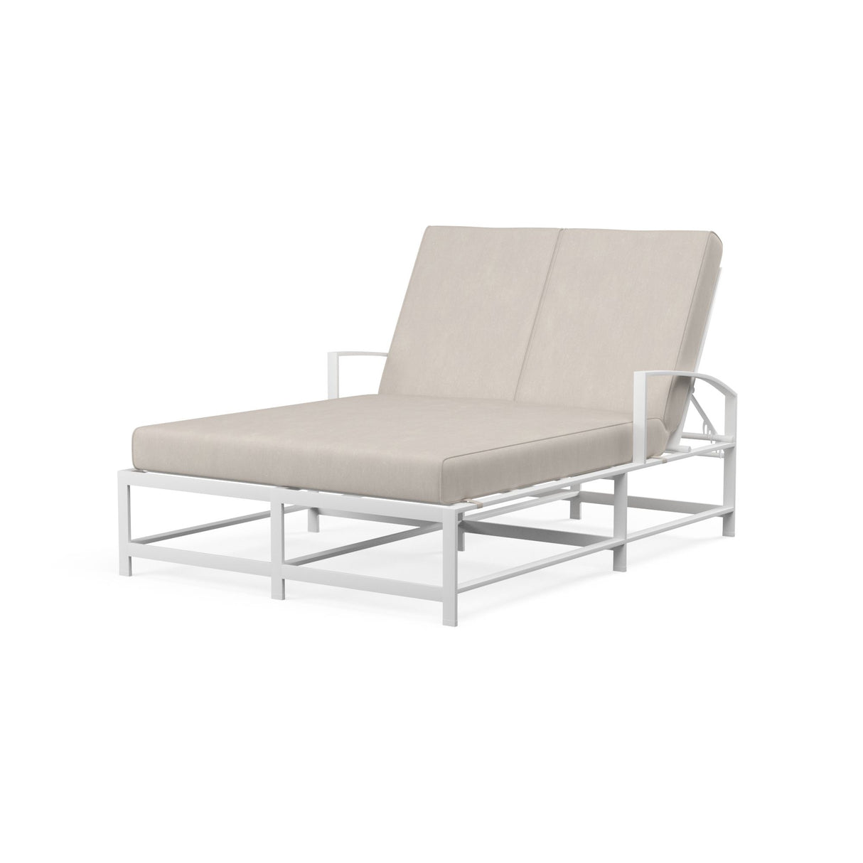 Bristol - Double Chaise, With Self Welt - Canvas Flax / White
