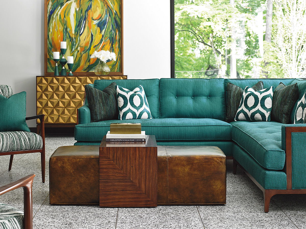 Lexington Leather - Broadway Leather Cocktail Ottoman With Slide - Dark Brown