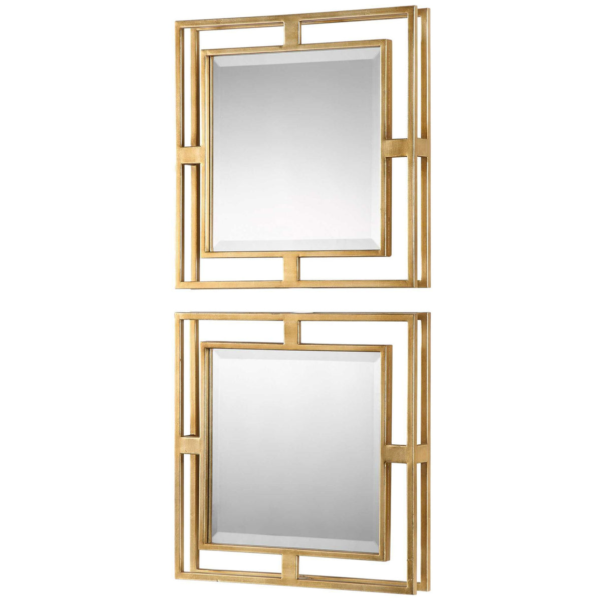 Allick - Square Mirrors, Set Of 2 - Gold