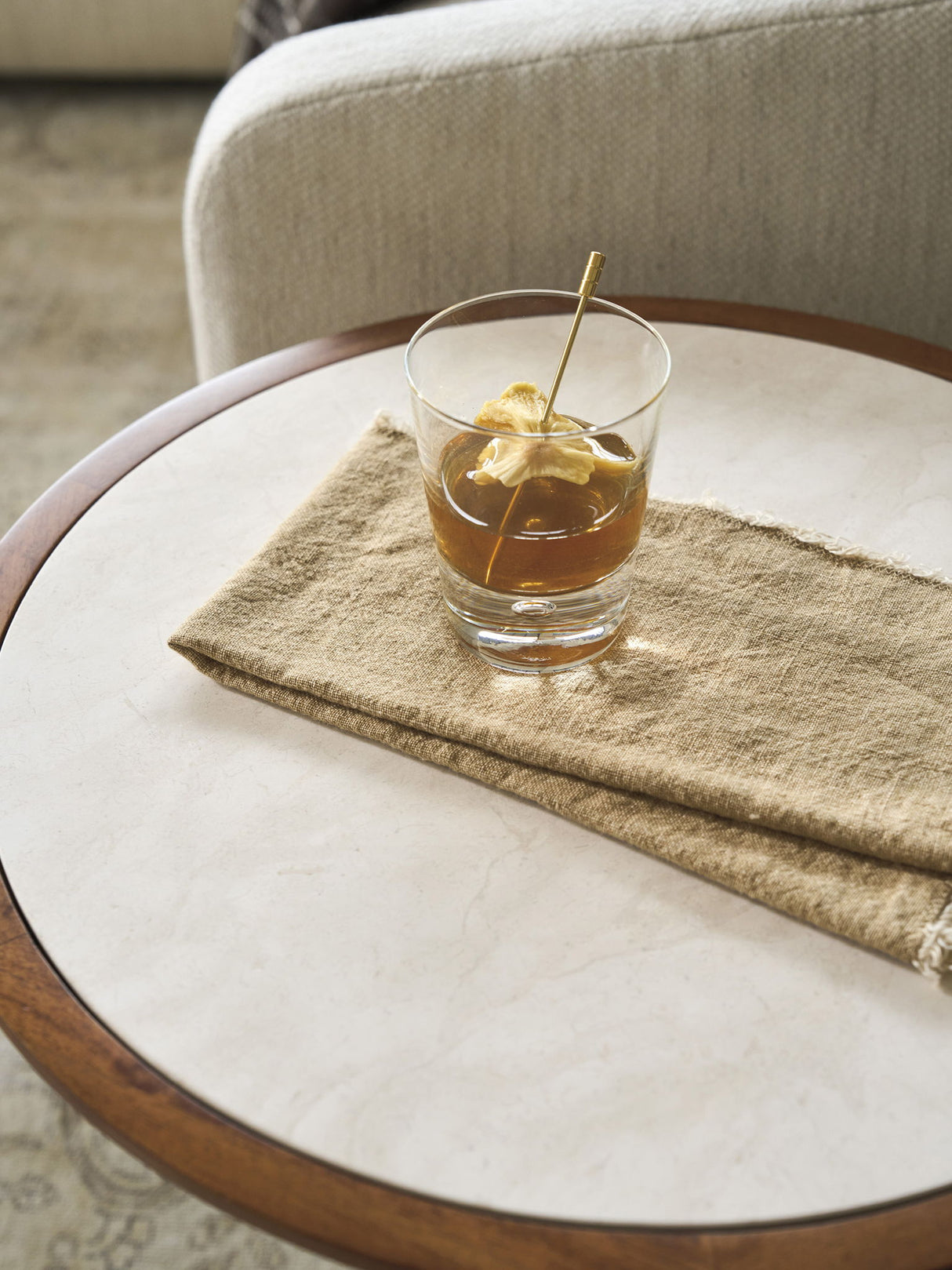 La Costa - Ortega Accent Table - Dark Brown / Beige