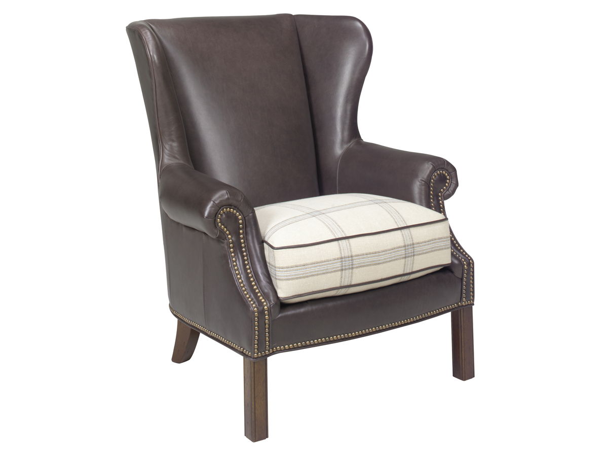 Lexington Leather - Logan Leather Wing Chair - Dark Brown