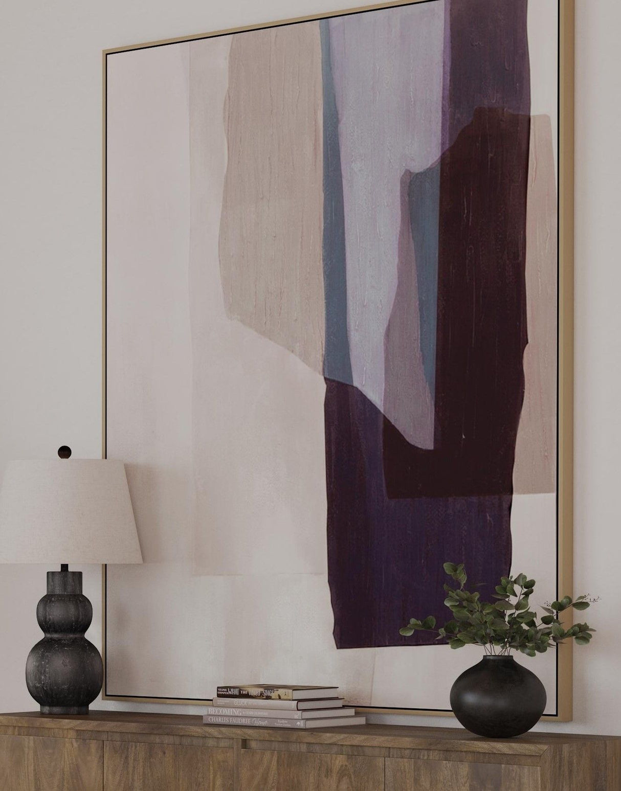 Salone Canvas Art - Beige / Blue