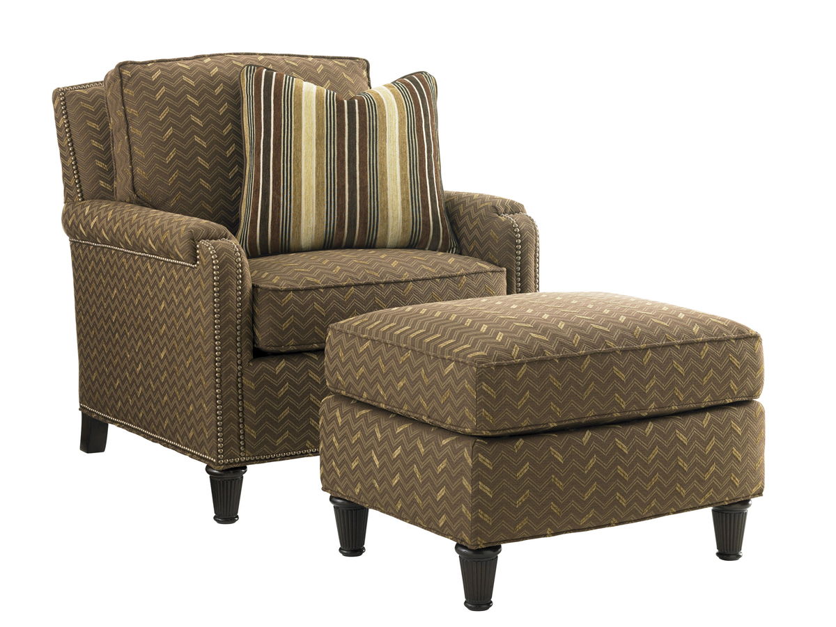 Tommy Bahama Upholstery - Bishop Ottoman - Dark Brown