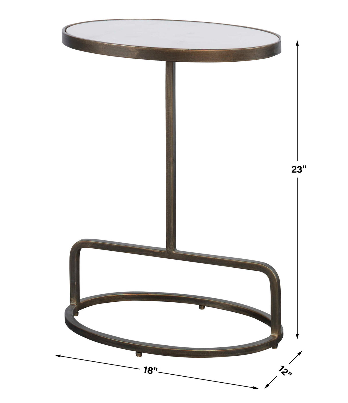 Jessenia - Marble Accent Table - White
