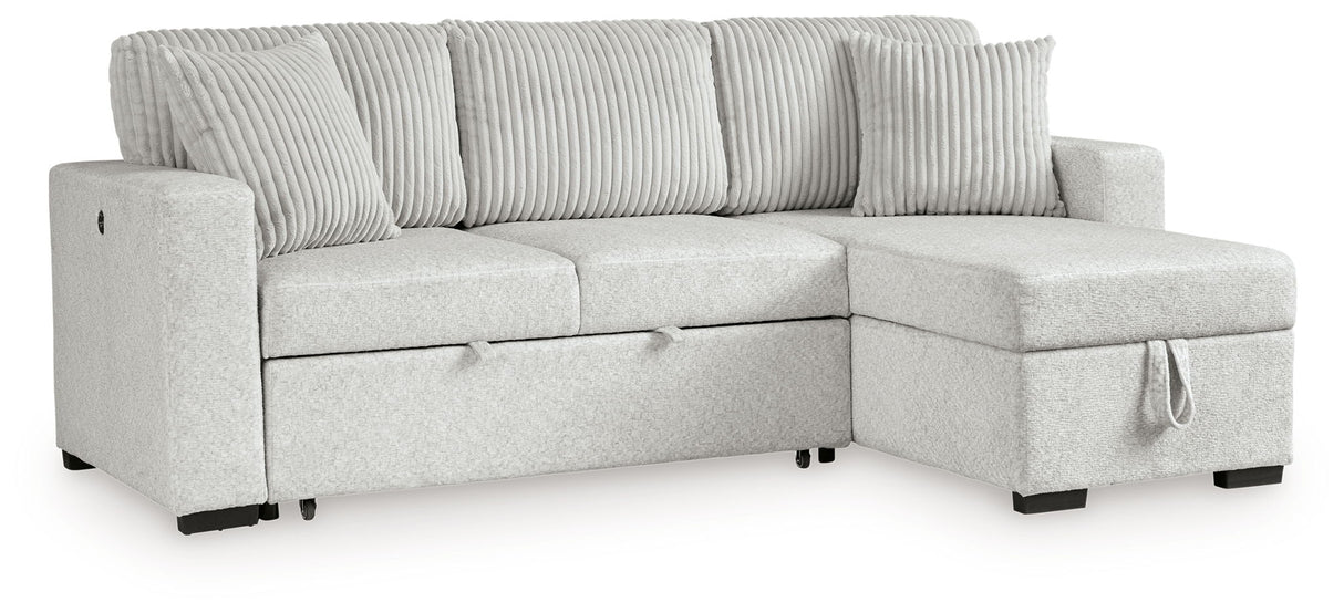 Wohlen - 2-Piece Sectional With Pop Up Sleeper And LAF Corner Chaise - Alloy