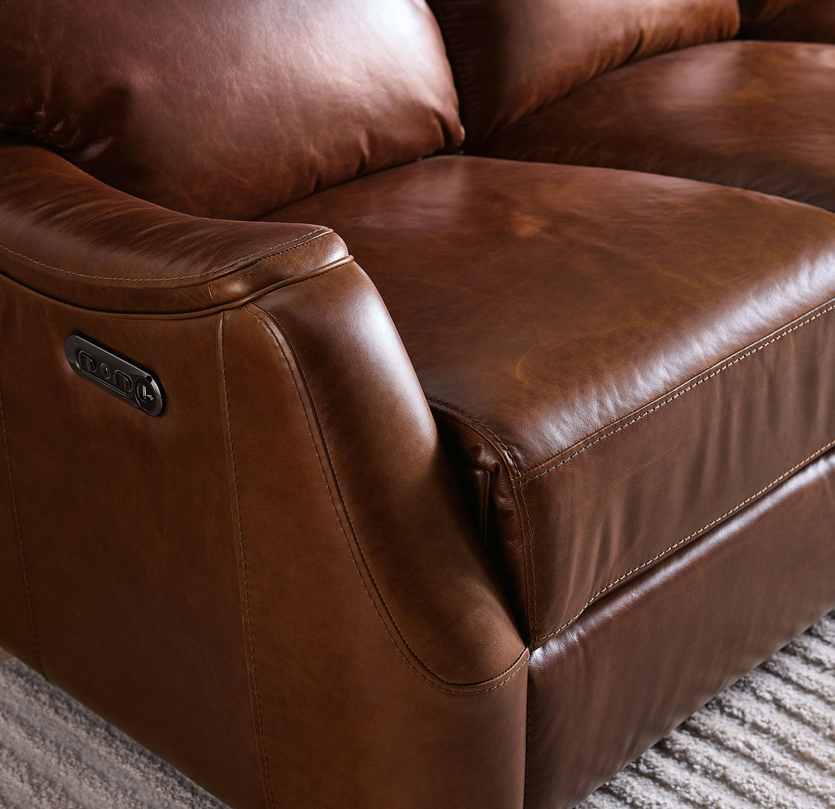 MS - Harlan Zero Gravity Power Sofa With Power Headrest - Dark Brown