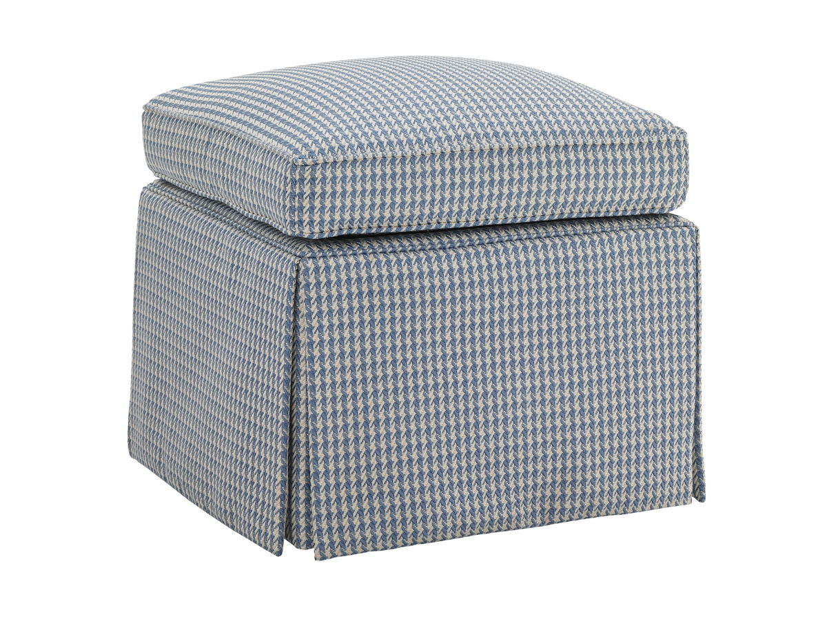 Ivory Key - Half Moon Caye Ottoman - Blue / Orange