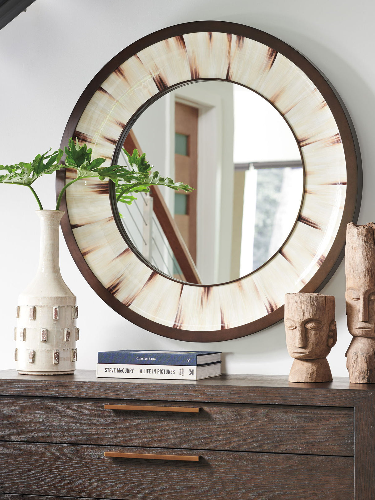 Park City - Academy Round Mirror - Beige