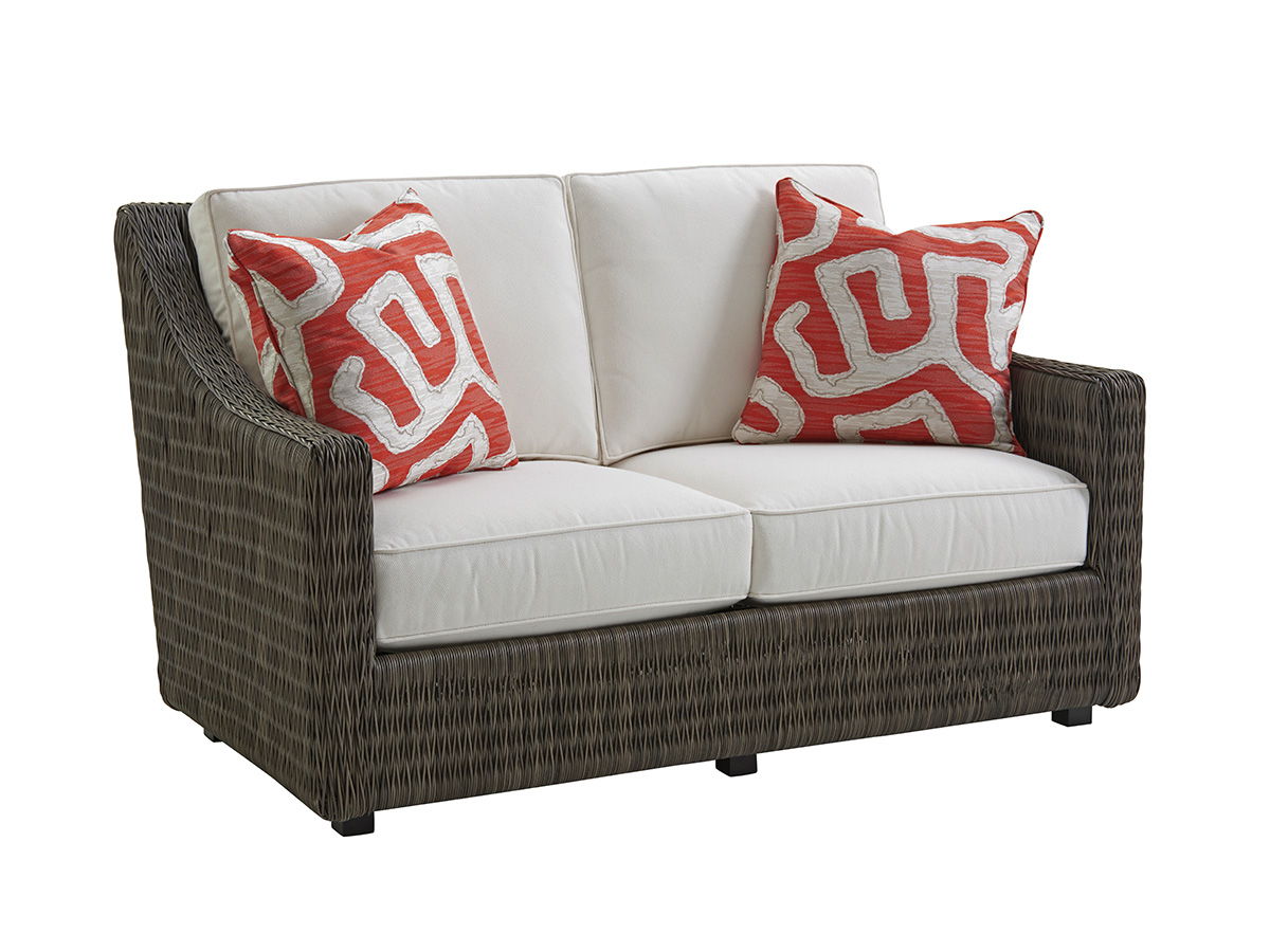 Cypress Point Ocean Terrace - Loveseat - Dark Gray / White