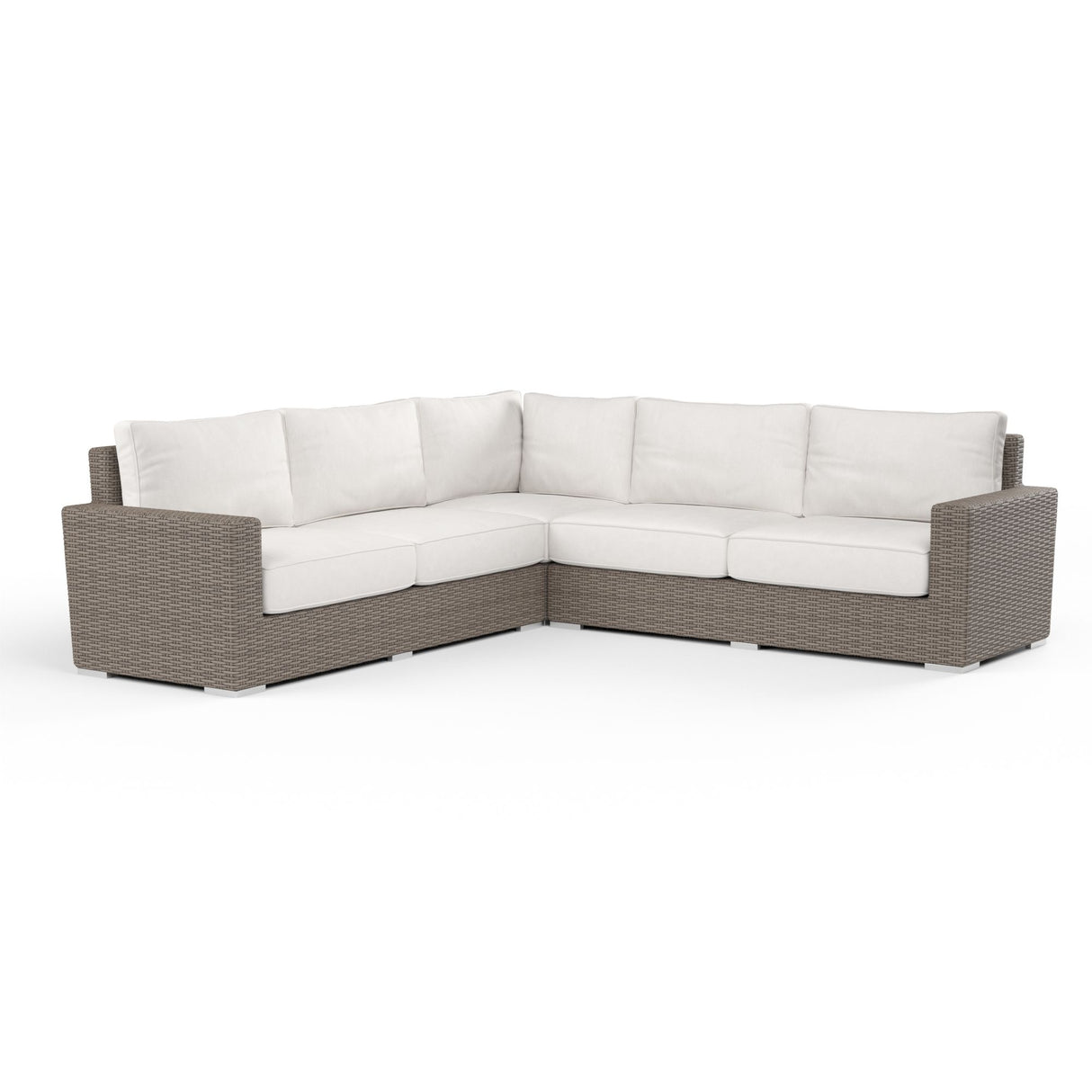 Coronado - Sectional, With Self Welt - Canvas Flax / Dark Brown