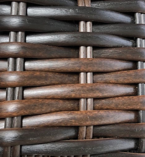 Montecito - Armless Dining Chair, With Self Welt - Canvas Flax / Dark Brown