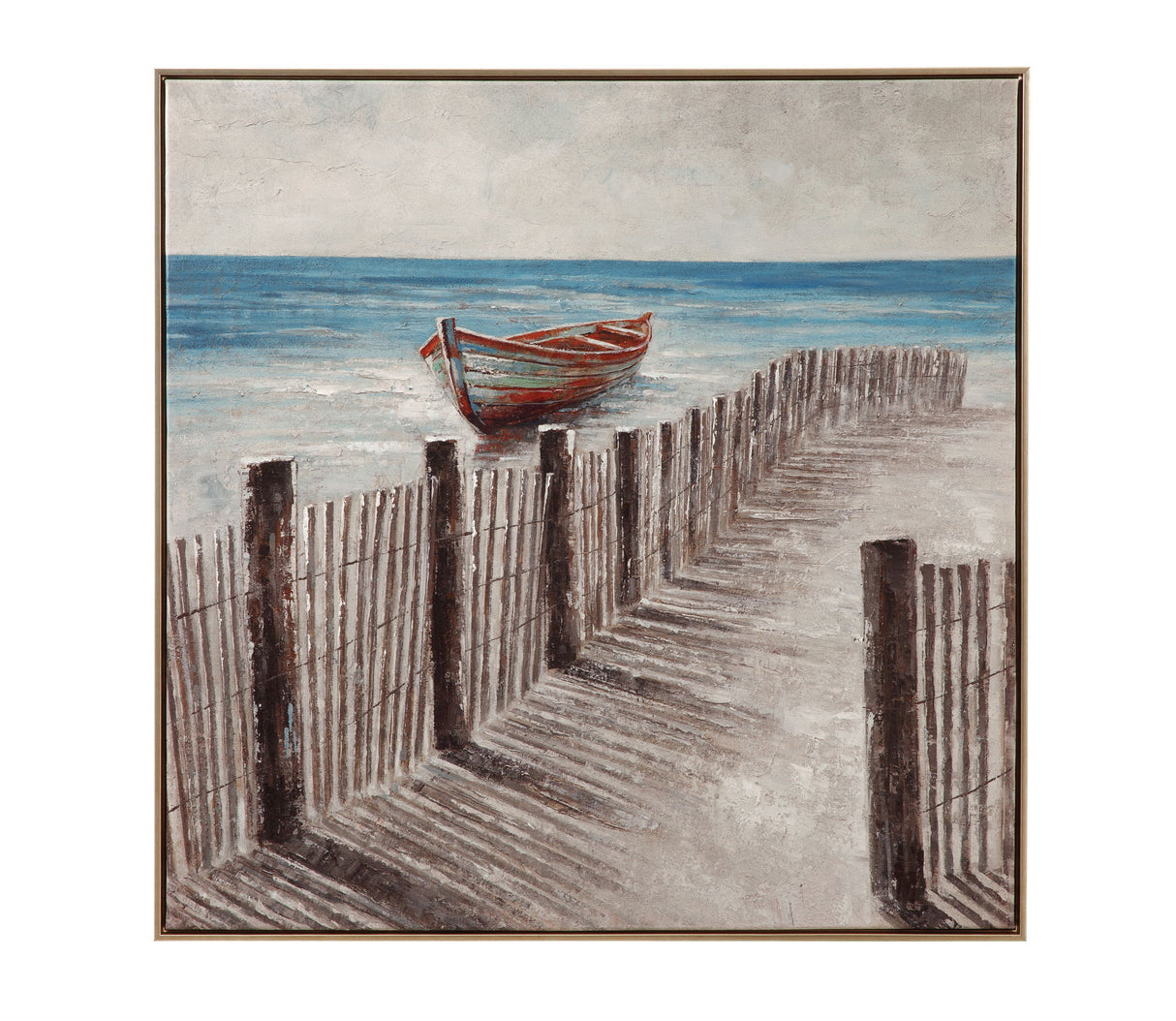 Camden Marsh Framed Canvas - Gray / Blue