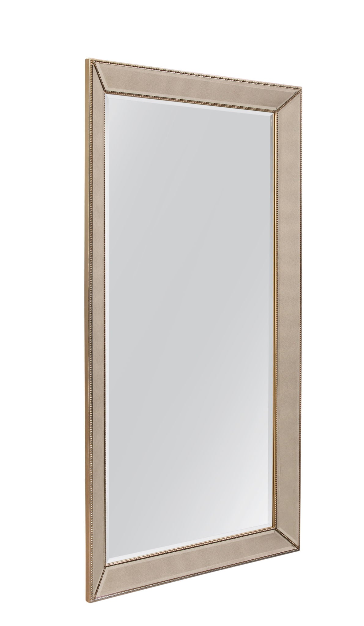 Beaded Leaner - Mirror - Gold - Antique Gold