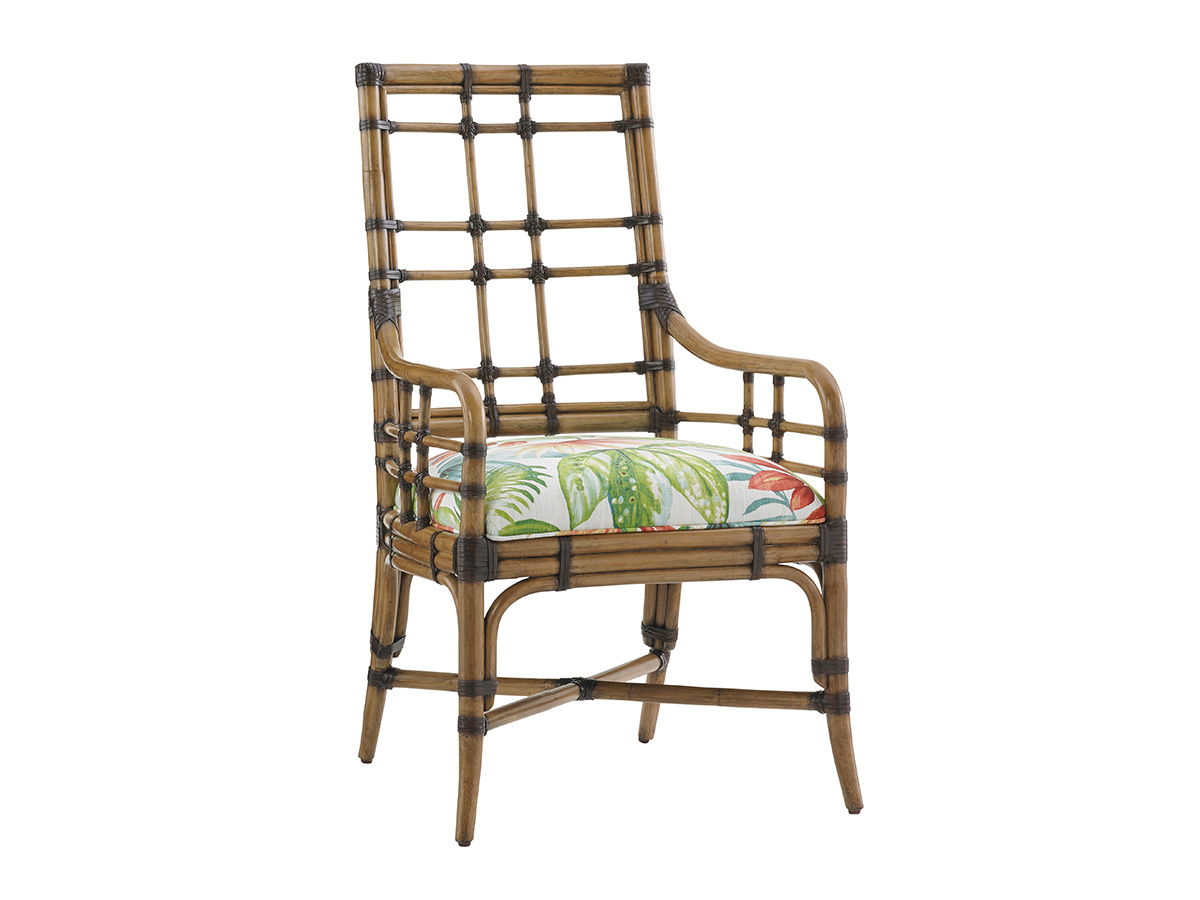 Twin Palms - Seaview Arm Chair - Light Brown / Green