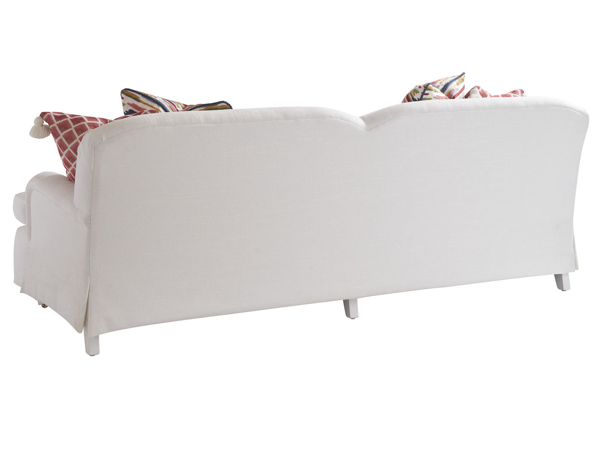 Barclay Butera Upholstery - Athos Tight Back Sofa With Pewter Casters - White