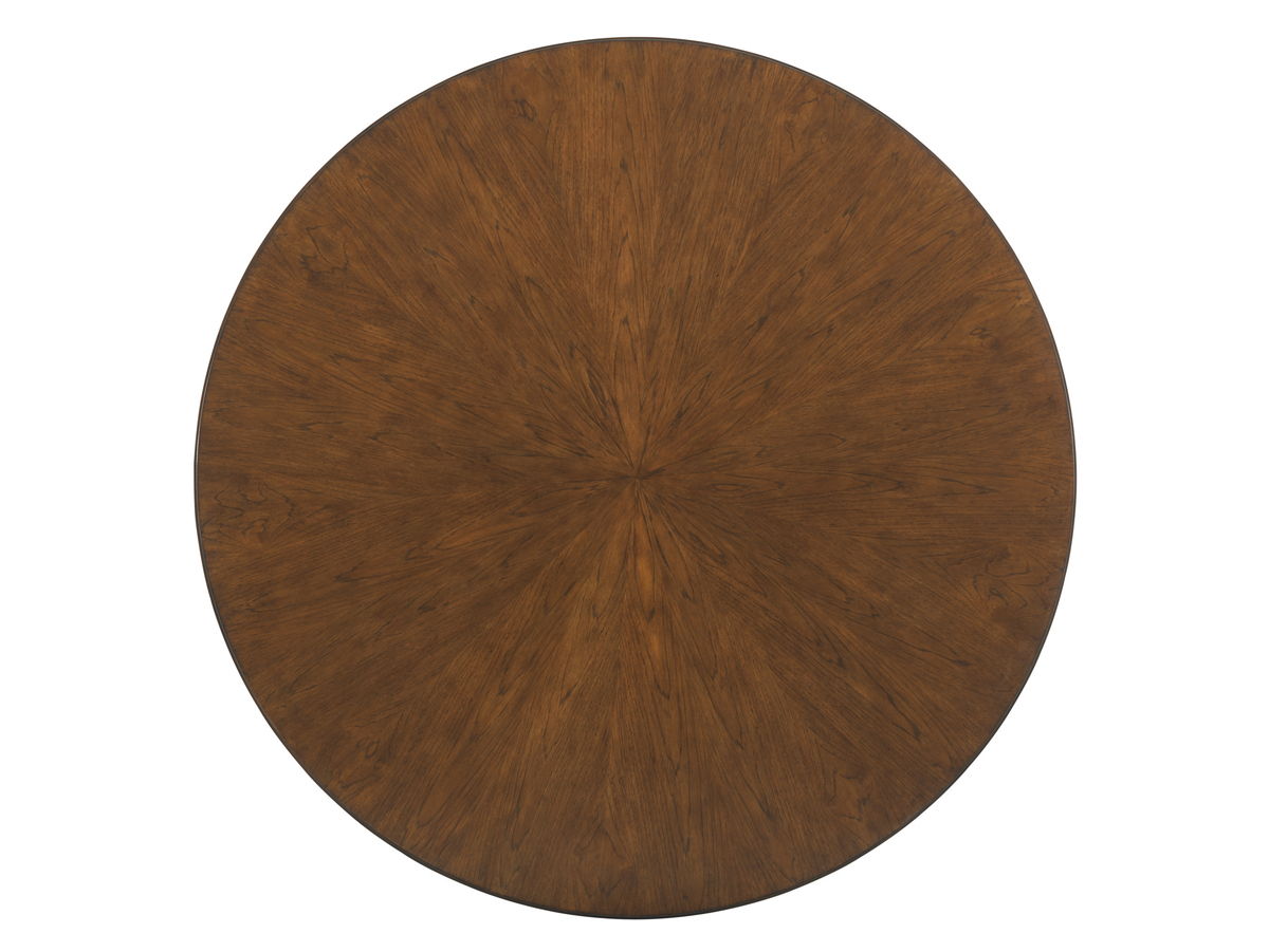 Island Fusion - Meridien Round Dining Table With Wooden Top - Dark Brown