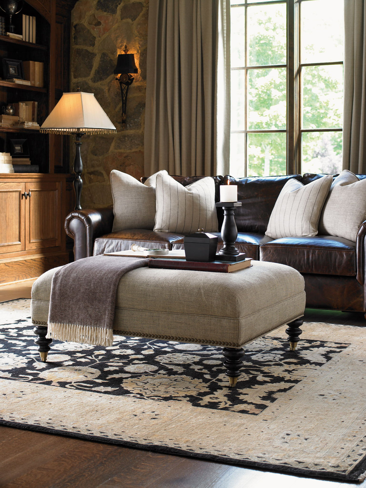 Kingstown - Cooper Cocktail Ottoman - Dark Brown