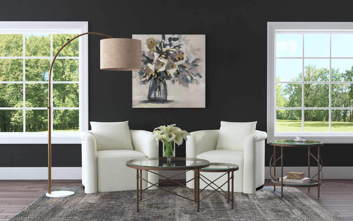 Chloe Canvas Art - Beige / Light Blue