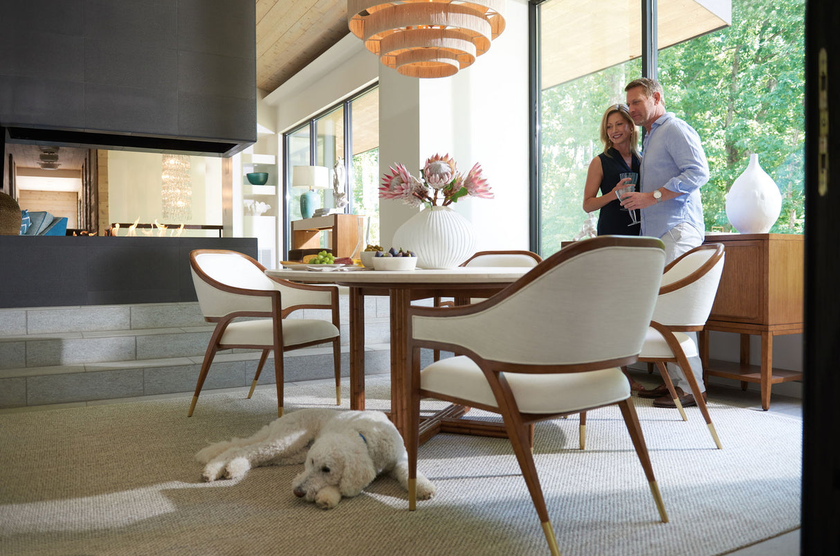 Palm Desert - Arcadia Marble Top Breakfast Table - Dark Brown