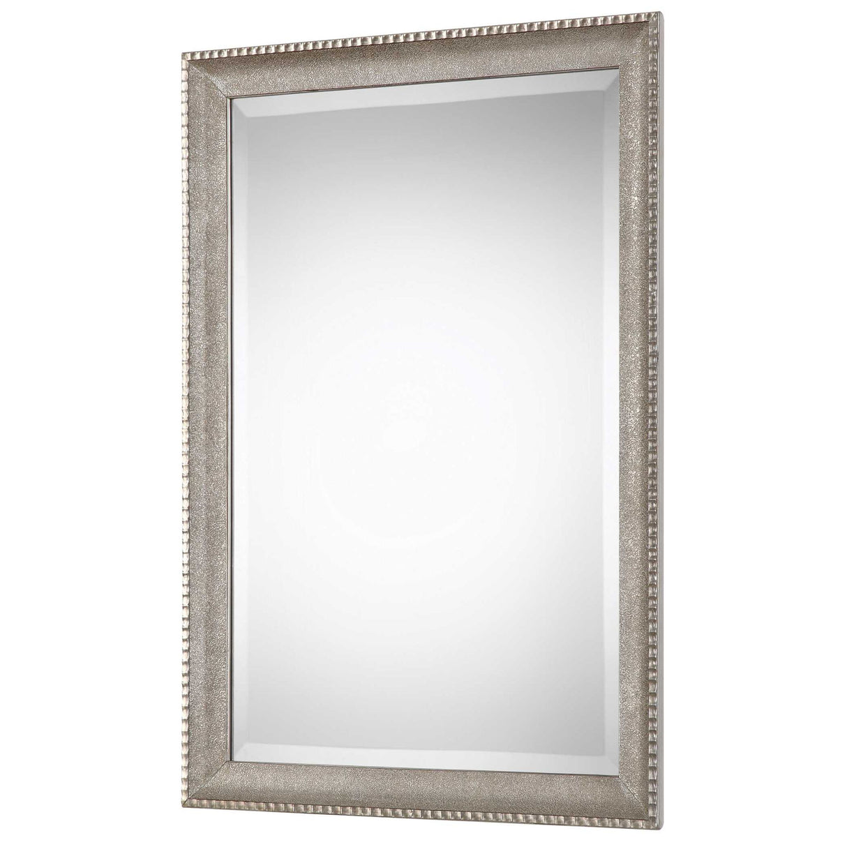Textured Surface Mirror - Metallic Silver & Light Gray