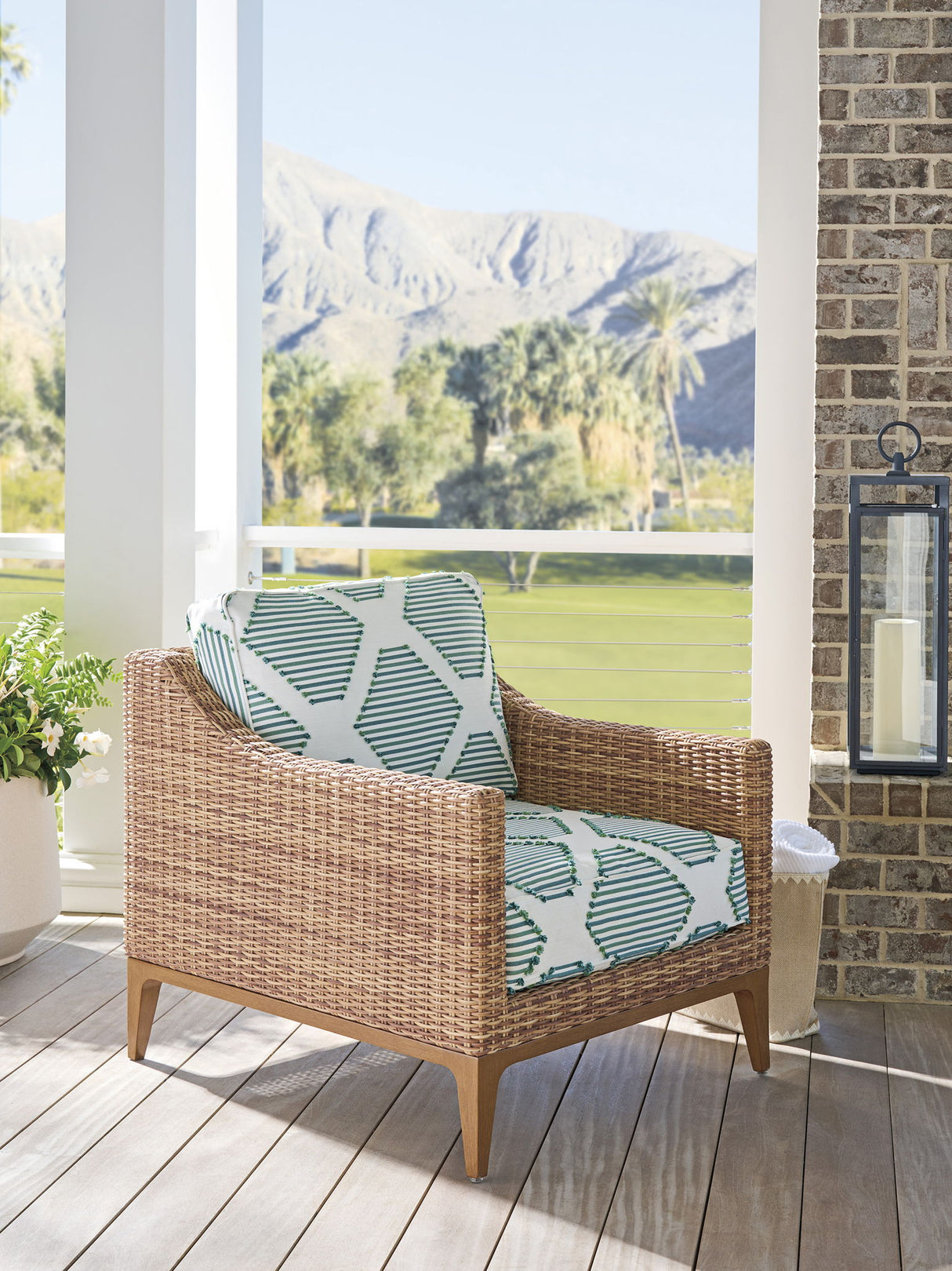 Palm Desert Poolside - Lounge Chair - Dark Brown / Light Blue