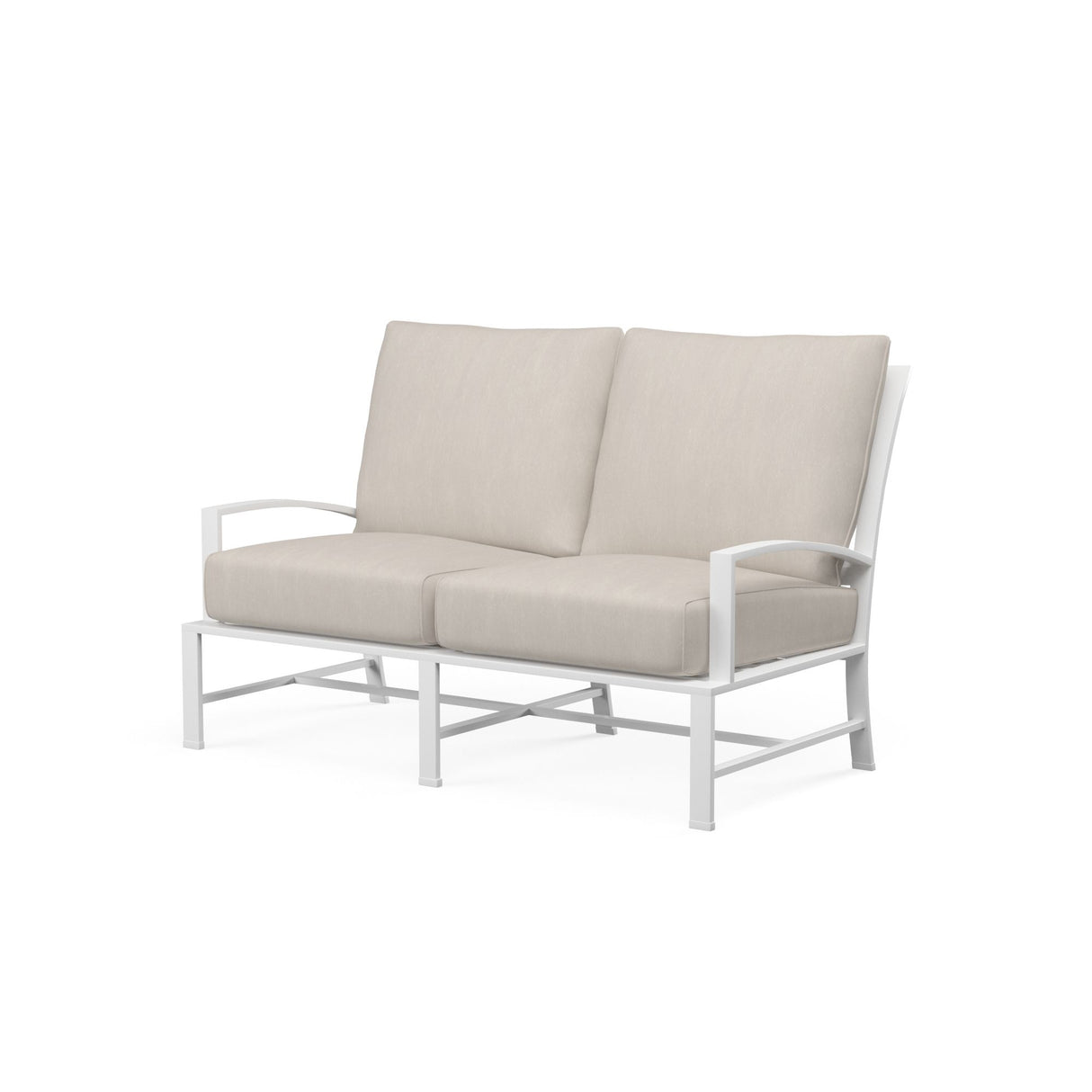 Bristol - Loveseat, With Self Welt - Canvas Flax / White