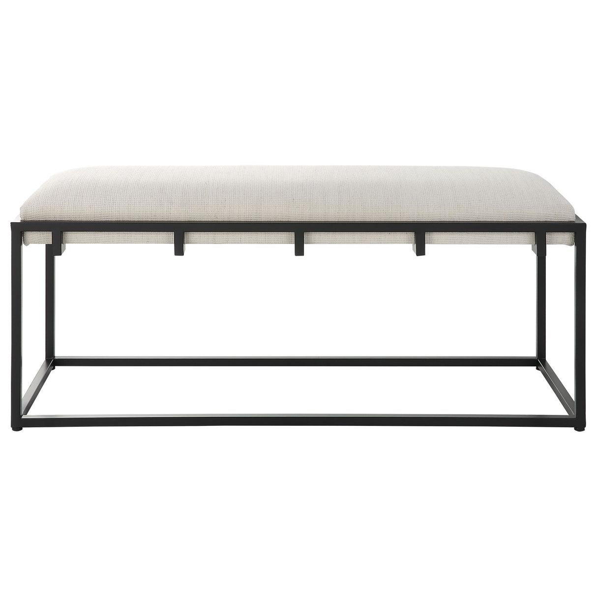 Paradox - Iron & Fabric Bench - White & Black