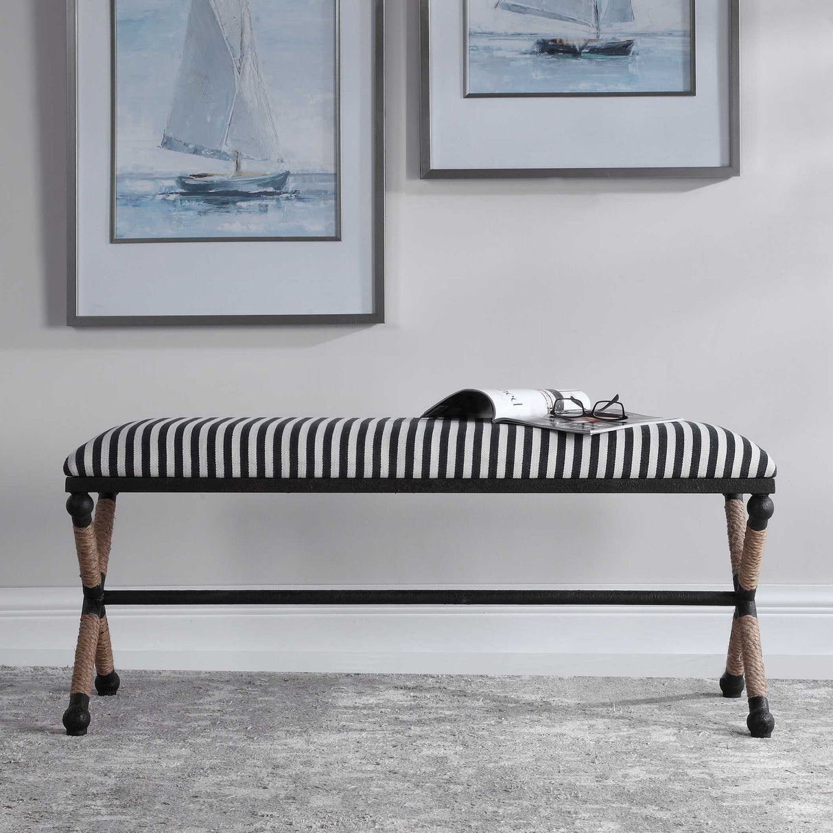 Braddock - Striped Bench - Black