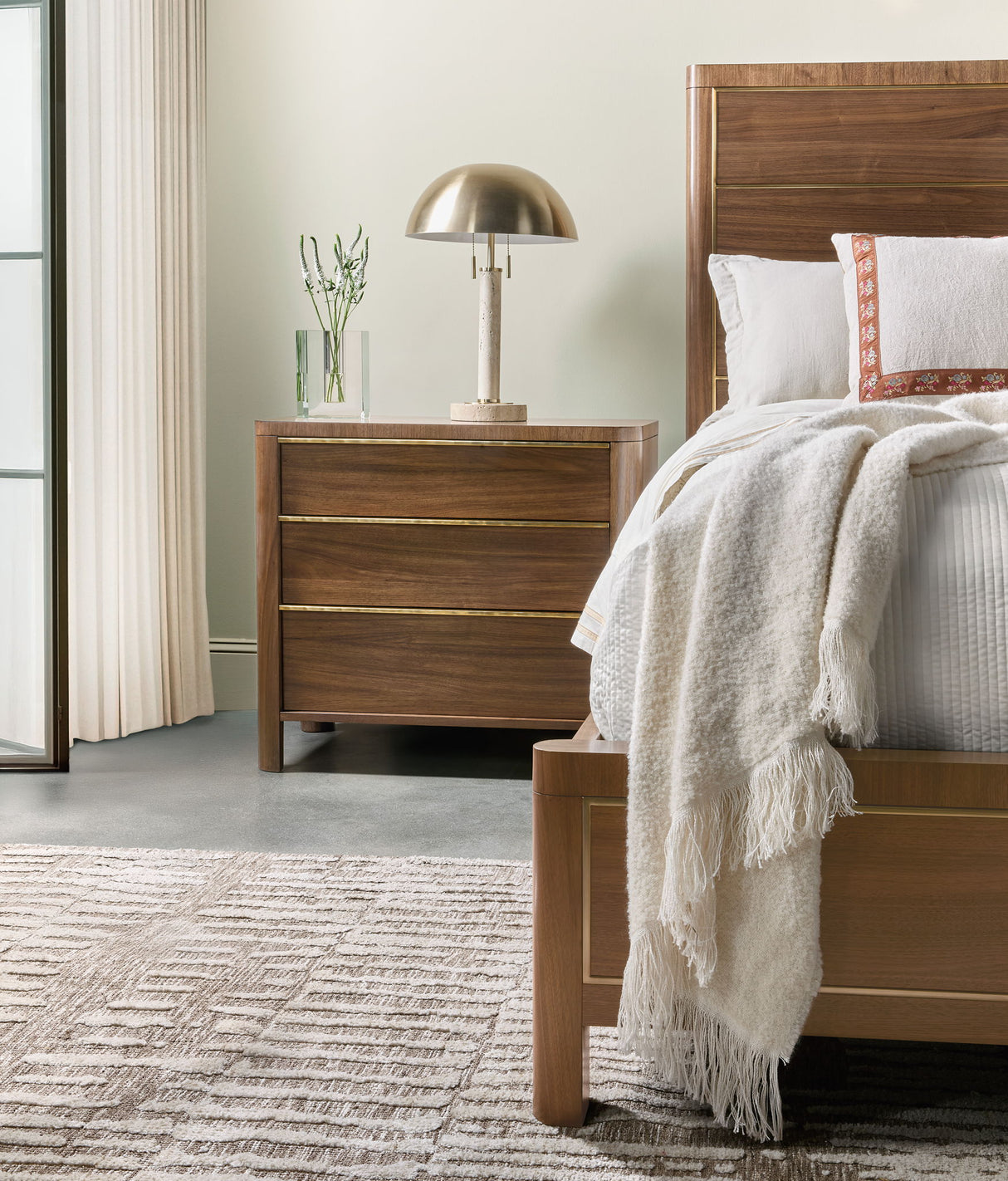 Eleana - Three Drawer Nightstand - Medium Wood