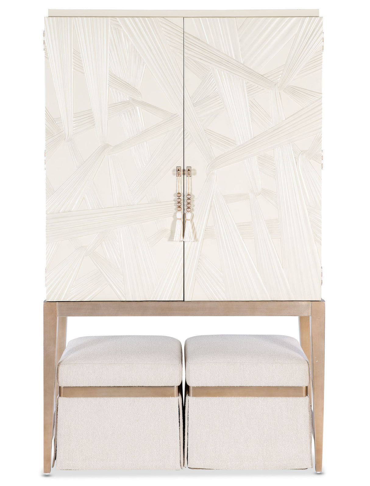 Melange - Dream Weaver Pouf - White